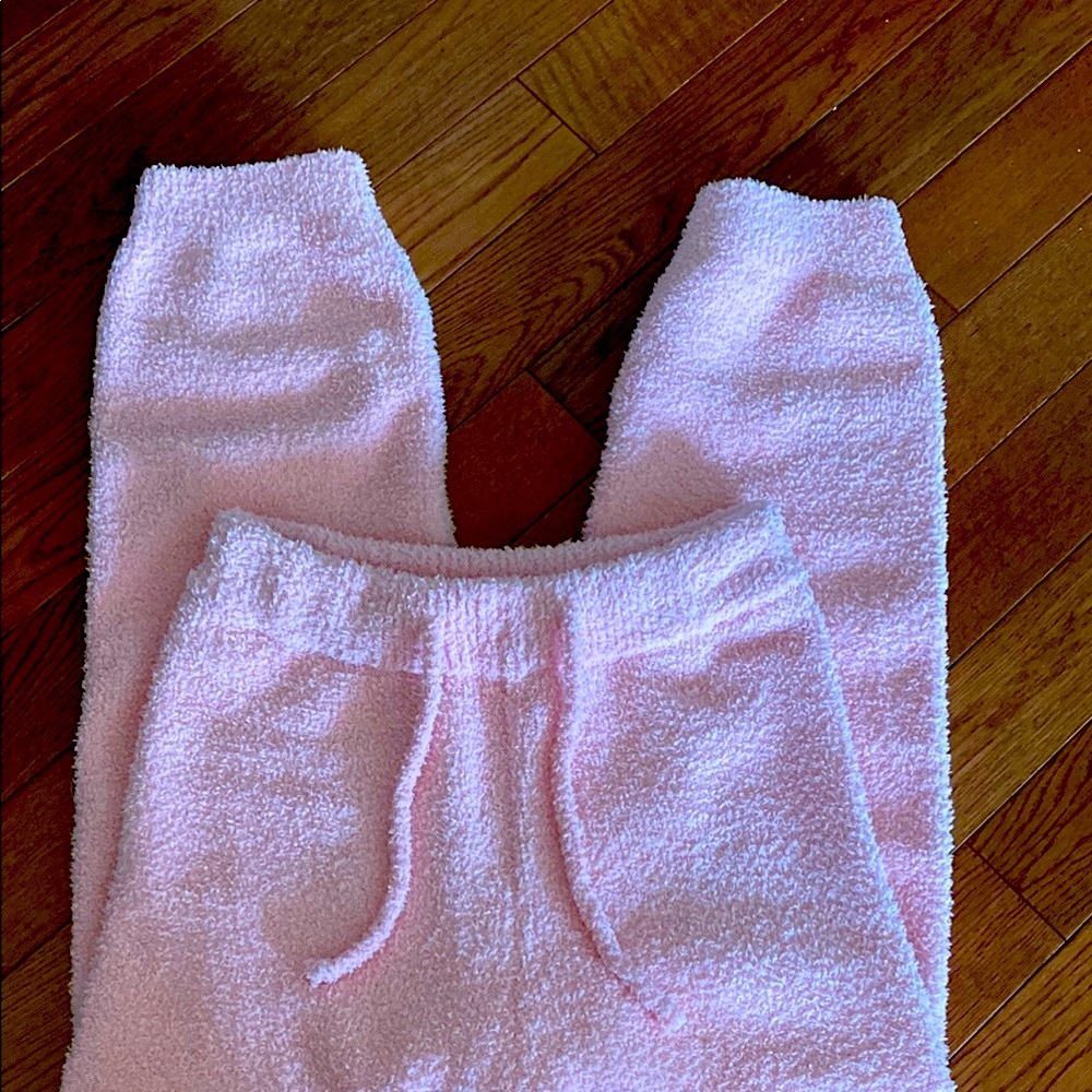 Pleshy Cozy Pink Pajama Joggers with Elastic Waistband